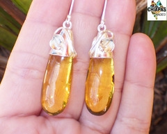 Aretes Gotas de Ámbar & Plata Ley en internet