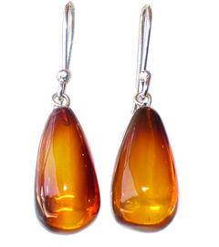 Aretes Gotas De Ámbar Rojo & Plata Ley (ARP1) - comprar en línea