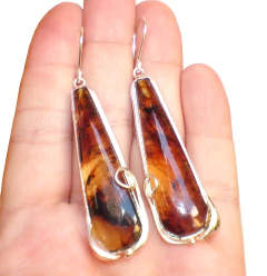 Aretes con Ámbar Auténtico & Plata Ley (LG1) - Chiapas Mágico