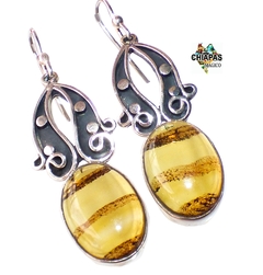 Aretes De Ámbar & Plata Ley 925 (AMB5)