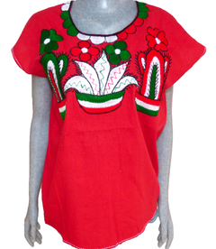 Blusa Cactus Roja / Fiestas Patrias (Talla S)