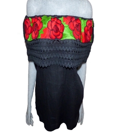 Blusas Campesinas Olán Negras/Rojo - comprar en línea