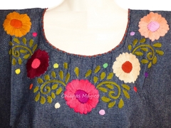 Blusa Mod053 Mezclilla/Flores (L)