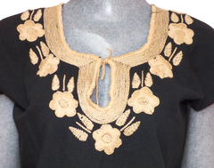 Blusa Mod005 Cuerda Negra/Beige (S)