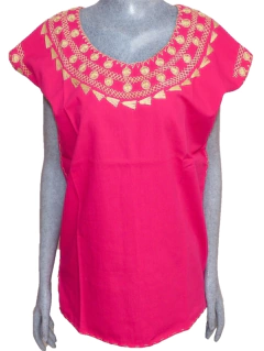 Blusa Mod009 Fucsia/Beige (M) - comprar en línea