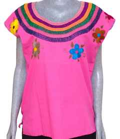 Blusa Mod011 Rosa Punch/Flores (M) - comprar en línea
