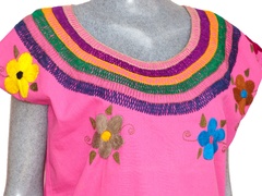 Blusa Mod011 Rosa Punch/Flores (M)