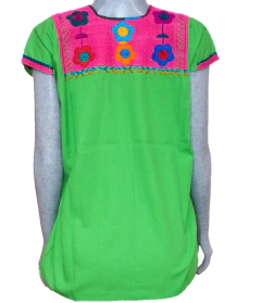 Blusa Mod020 Verde Limón/Flores (S) (copia) en internet