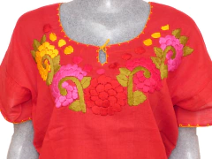 Blusa Mod046 Roja/Flores (M) - comprar en línea