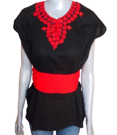 Blusa San Cristóbal Negra/Rojo (M)