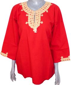 Blusa San Cristóbal Roja/Beige (XL)