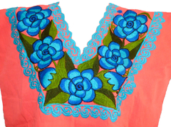 Blusa Zinacantán Coral/Azul (L) (copia)
