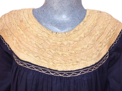 Blusón Unitalla Azul Marino/Beige (Cuello Redondo)