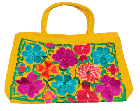 Bolsa Mediana Amarilla & Flores Multicolor (YL2) - comprar en línea