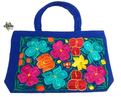 Bolsa Mediana Azul Rey & Flores Multicolor #002