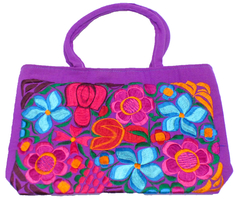 Bolsa Mediana Lila & Flores Multicolor #001 en internet
