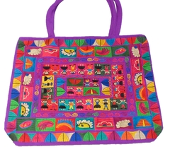 Imagen de Bolsa Grande Bordada "Infancia Mexicana"