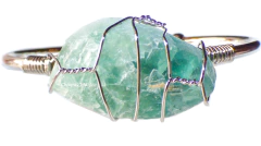 Brazalete Con Fluorita Natural & Aleación De Zinc - comprar en línea