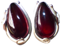 Broqueles Gotas De Ámbar Rojo & Plata Ley (A) - comprar en línea