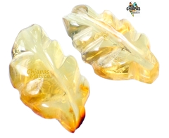 Broqueles Hojas de Ámbar & Acero Inoxidable