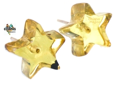 Broqueles Estrellas de Ámbar & Acero Inoxidable