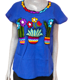 Blusa Cactus Azul Rey (Talla S)