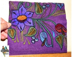 Cartera Bordada Máquina/Flor Lila (copia) (copia) en internet