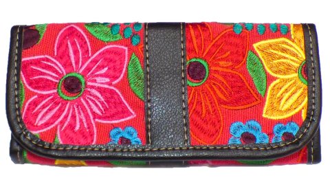 Carteras Artesanales de Piel "Flores de Chiapas" - comprar en línea