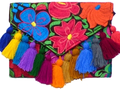 Carterón "Flores" Con Pompones (Café/Multicolor #001)
