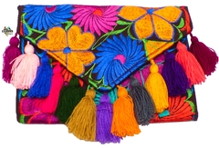 Carterón "Flores" Con Pompones (Café/Multicolor #002)