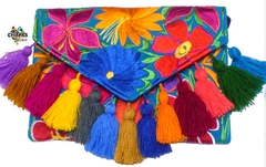 Carterón "Flores" con Pompones Turquesa (CTQM1)