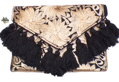 Carterones "Flores" con Pompones Negro & Beige (Varios Modelos)