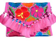 Carterón "Flores" Con Pompones De Seda (Bugambilia) en internet