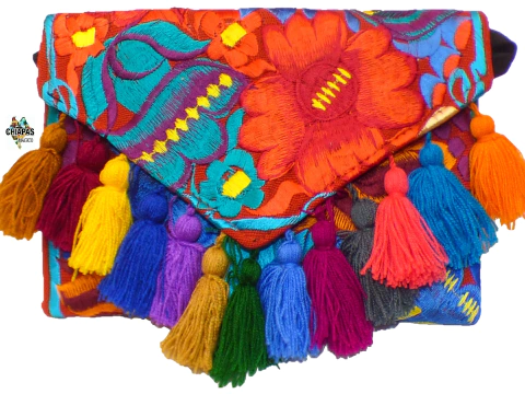 Carterón "Flores" Con Pompones (Shedrón/Multicolor #001)