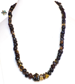 Collar Chips De Ámbar Musgoso & Tejido Ajustable (50 CM) - comprar en línea