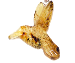 Dije Colibrí De Ámbar & Plata Ley .925