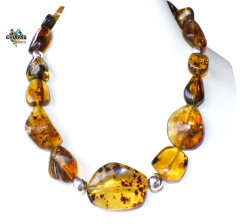 Collar Con Ámbar Auténtico & Plata Ley (48 CM) - comprar en línea