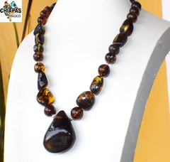 Collar Con Ámbar Auténtico & Plata Ley (AMB4) en internet
