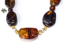 Collar con Varios Tonos de Ámbar Auténtico & Plata Ley (AMB5) en internet