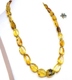 Collar Con Ámbar Auténtico & Plata Ley 55 CM (AVL)