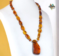 Collar con Ámbar Cognac & Plata Ley 925 (FL1) en internet