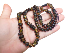 Collar Chips De Ámbar Musgoso & Tejido Ajustable (50 CM) - tienda en línea