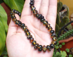 Imagen de Collar Chips De Ámbar Musgoso & Tejido Ajustable (50 CM)