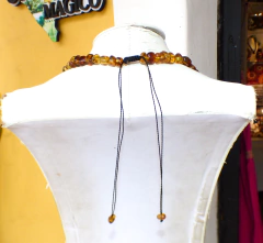 Collar Chips De Ámbar Tonos Especiales & Tejido Ajustable (54 CM) - Chiapas Mágico