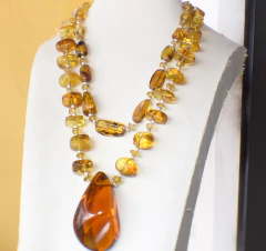 Collar Doble de Ámbar Auténtico & Plata Ley (Con Insectos) - Chiapas Mágico