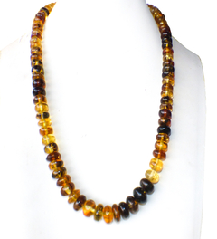 Collar Con Donas De Ámbar Auténtico & Plata Ley (DN2) - comprar en línea