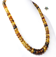 Collar Con Donas De Ámbar Auténtico & Plata Ley (DN3) - comprar en línea