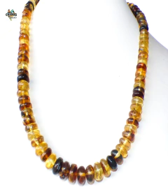 Collar Con Donas De Ámbar Auténtico & Plata Ley (DN3)