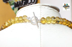 Collar Con Donas De Ámbar Auténtico & Plata Ley (DN3) en internet