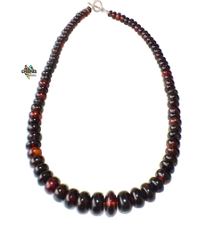 Collar con Donas de Ámbar Rojo & Plata Ley (52 CM) en internet